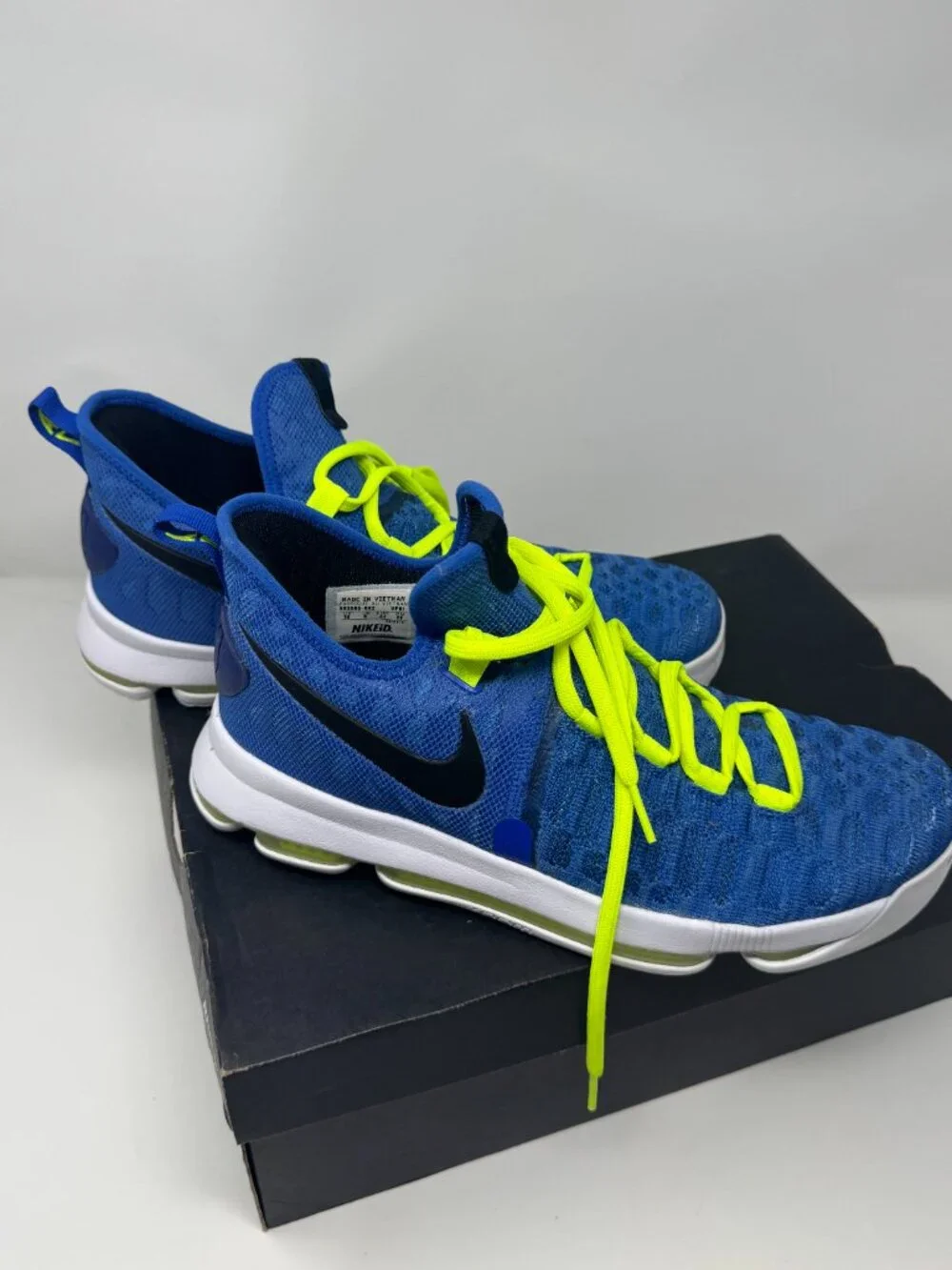 Nike KD 9 Elite Blue Volt Basketball Shoes Size 10 w/ Box